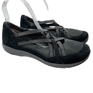 🌻 DANSKO Genuine Leather Gray Black Slip On Suede Sporty Flats Shoes sz 38